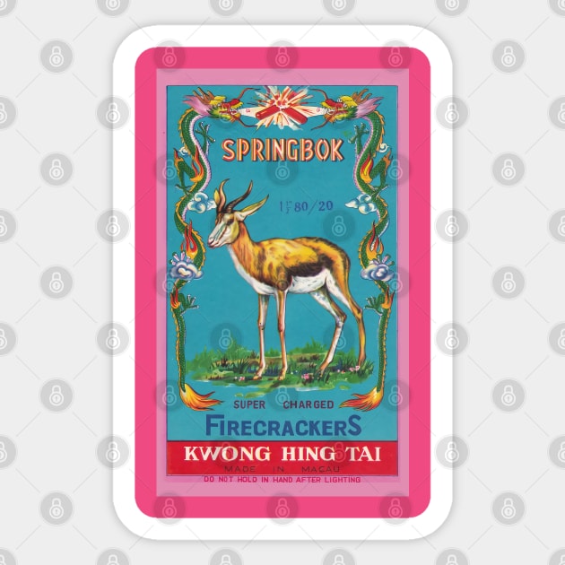 VINTAGE FIRECRACKER SPRINGBOK Sticker by kakeanbacot